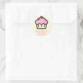 Pink Cupcake - Personalisierte Bäckereikleber Runder Aufkleber (Tasche)