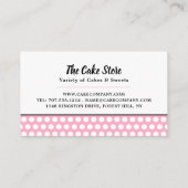 Pink Cupcake & Polka Dot, Cake Maker, Cake Store Visitenkarte (Rückseite)