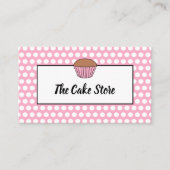 Pink Cupcake & Polka Dot, Cake Maker, Cake Store Visitenkarte (Vorderseite)