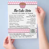Pink Cupcake & Polka Dot, Cake Store Werbung Flyer (Hand)