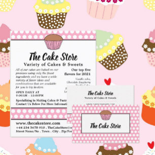Pink Cupcake & Polka Dot, Cake Store Werbung Flyer