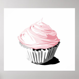 Pink cupcake poster
