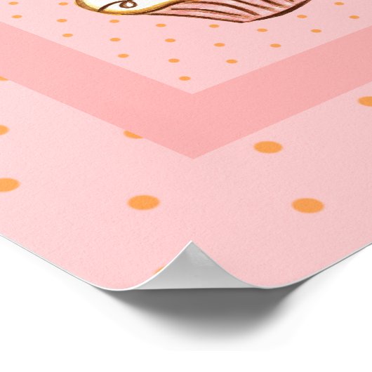 Pink Cupcake Poster Kunst (Ecke)