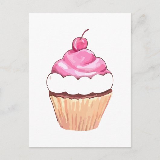 Pink Cupcake Postkarte (Vorderseite)
