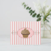 Pink Cupcake Postkarte (Stehend Vorderseite)