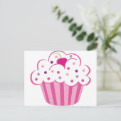 Pink Cupcake Postkarte (Stehend Vorderseite)