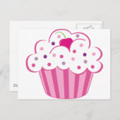 Pink Cupcake Postkarte (Vorne/Hinten)