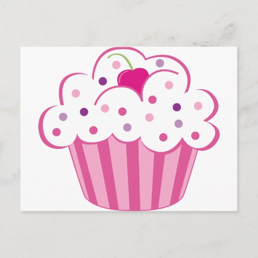 Pink Cupcake Postkarte (Vorderseite)