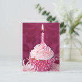 Pink cupcake postkarte (Stehend Vorderseite)