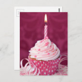 Pink cupcake postkarte (Vorne/Hinten)