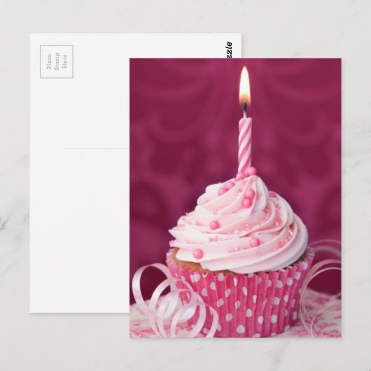 Pink cupcake postkarte (Vorne/Hinten)