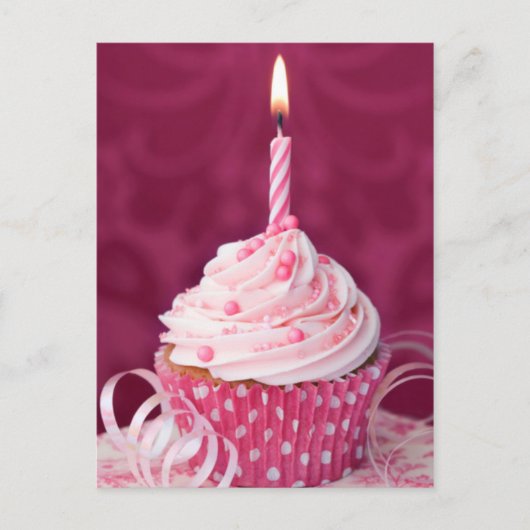 Pink cupcake postkarte (Vorderseite)
