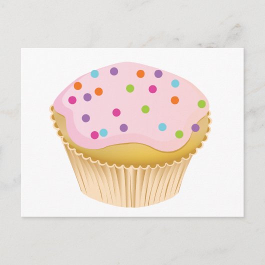 Pink Cupcake Postkarte (Vorderseite)