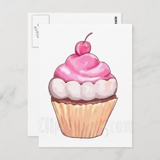 Pink cupcake postkarte (Vorne/Hinten)