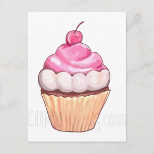 Pink cupcake postkarte