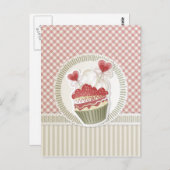 Pink Cupcake Postkarte (Vorne/Hinten)