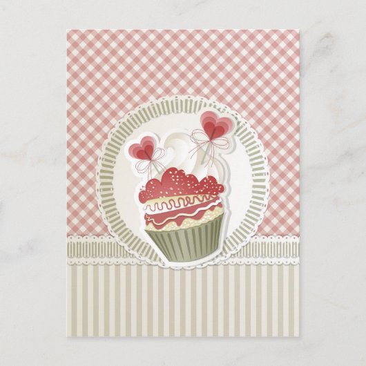Pink Cupcake Postkarte (Vorderseite)