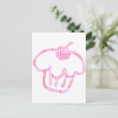 Pink Cupcake Postkarte (Stehend Vorderseite)