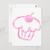 Pink Cupcake Postkarte (Vorne/Hinten)