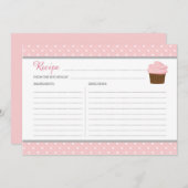 Pink Cupcake Rezept Karte (Vorne/Hinten)