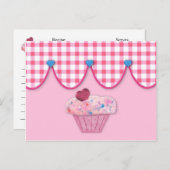 Pink Cupcake Rezept Karte (Vorne/Hinten)