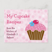 Pink Cupcake Rezept Postkarte (Vorderseite)