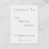 Pink Cupcake & Rose Visitenkarten Visitenkarte (Rückseite)