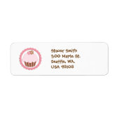 Pink Cupcake Rücksendeadresse (Vorne)