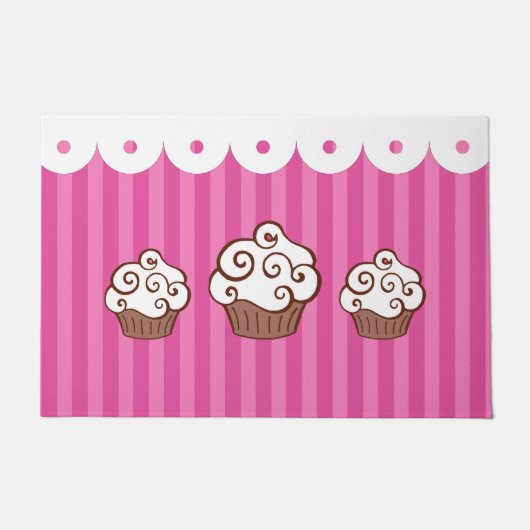 Pink Cupcake Rug Doormat Fußmatte (Vorderseite)