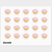 Pink Cupcake Runder Aufkleber (Blatt)