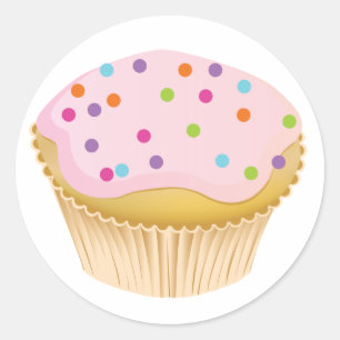 Pink Cupcake Runder Aufkleber