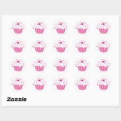 Pink Cupcake Runder Aufkleber (Blatt)