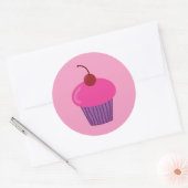Pink Cupcake Runder Aufkleber (Umschlag)