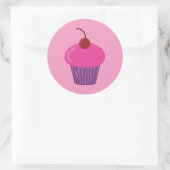Pink Cupcake Runder Aufkleber (Tasche)