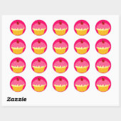 Pink Cupcake Runder Aufkleber (Blatt)