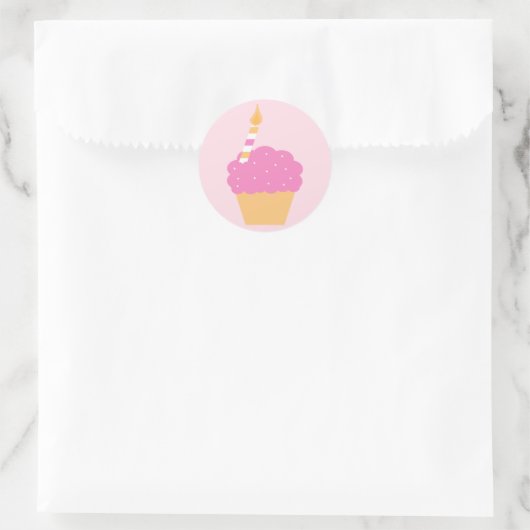 Pink Cupcake Runder Aufkleber (Tasche)