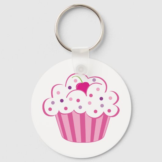 Pink Cupcake Schlüsselanhänger (Vorderseite)