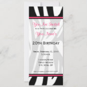 Pink Cupcake Skinny Einladung - Zebra Print (Rückseite)