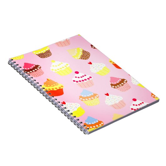 Pink Cupcake Spiral Foto Notebook Notizblock (Rechte Seite)