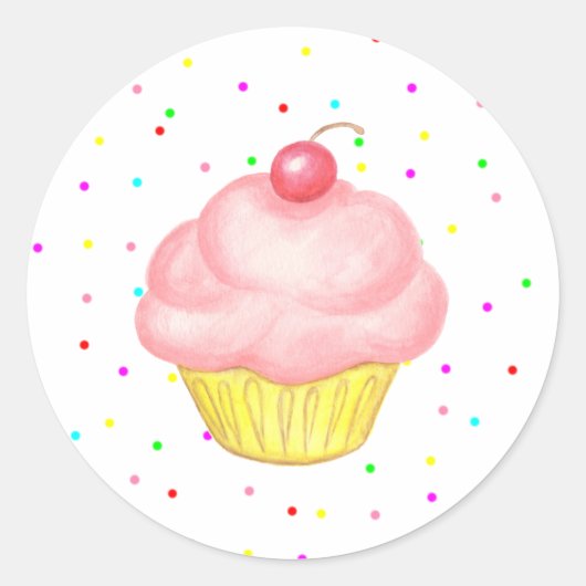 Pink Cupcake Stickers (Vorderseite)