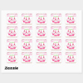 PINK Cupcake Stickets Triplets Quadratischer Aufkleber (Blatt)