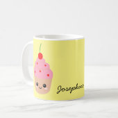 Pink Cupcake Tasse, Niedlicher Personalisierter Cu Kaffeetasse (Vorderseite Links)