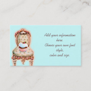 Pink Cupcake und Rose Visitenkarten Visitenkarte