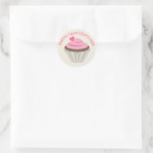 Pink Cupcake Valentinstag Aufkleber (Tasche)