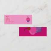 Pink Cupcake Visitenkarten Mini Visitenkarte (Vorne/Hinten)