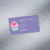 Pink Cupcake WIth Polka Dot Cherry Magnetische Visitenkarte (Beispiel)