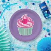 Pink Cupcake WIth Polka Dot Cherry Pappteller (Party)