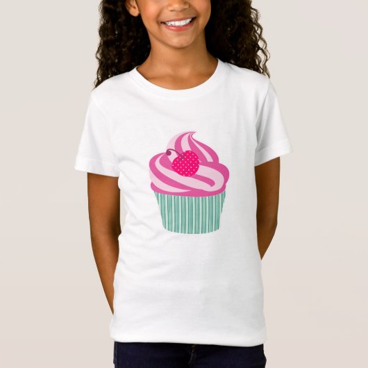 Pink Cupcake WIth Polka Dot Cherry T-Shirt (Vorderseite)