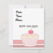 Pink Cupcake zum Geburtstag Einladung (Rückseite)