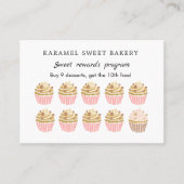 Pink Cupcakes Bakery Program Rewards Loyalty Card Visitenkarte (Vorderseite)